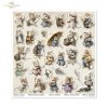 Myszki, sielanka, akwarela, retro, las, natura*Mice, idyll, watercolour, retro, forest, nature*Mäuse, Idylle, Aquarell, Retro, Wald, Natur*Ratones, idilio, acuarela, retro, bosque, naturaleza